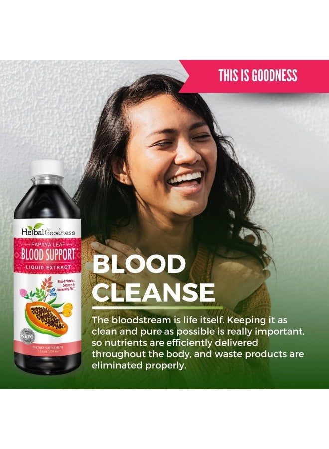 Herbal Goodness Papaya Leaf Blood Support Liquid - 15X Strength - Papaya Leaf Extract - Healthy Platelets, Blood Cleanse, Digestion, Papaya Enzyme -12oz Liquid - Herbal Goodness (1 bttl) - Image 5
